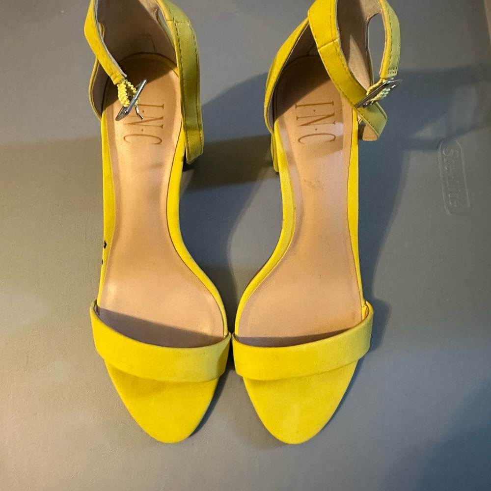 Vibrant Yellow Heeled Sandals